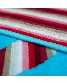 Türkisfarbenes Carvao Jacquard-Samtfrottee-Strandtuch, 140 x 180 cm