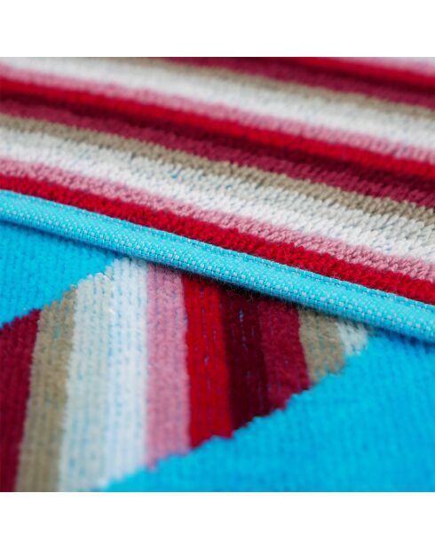 Türkisfarbenes Carvao Jacquard-Samtfrottee-Strandtuch, 140 x 180 cm