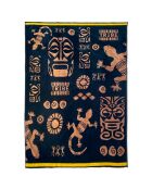 Mehrfarbiges Strandtuch aus Jacquard-Samt aus Frottee von Tribalta, 140 x 180 cm