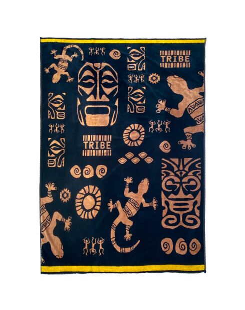 Mehrfarbiges Strandtuch aus Jacquard-Samt aus Frottee von Tribalta, 140 x 180 cm