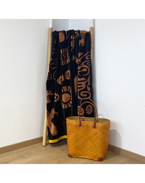 Mehrfarbiges Strandtuch aus Jacquard-Samt aus Frottee von Tribalta, 140 x 180 cm