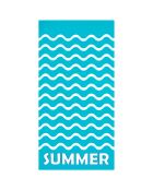 Vague-Pop Blaues Mikrofaser-Strandtuch - 75x150 cm
