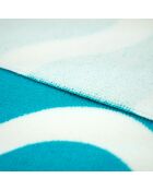 Vague-Pop Blaues Mikrofaser-Strandtuch - 75x150 cm