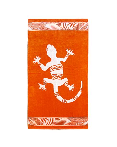 Nossa oranje jacquard fluwelen badstof strandlaken - 90x170