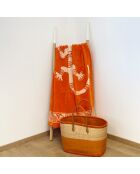 Nossa oranje jacquard fluwelen badstof strandlaken - 90x170