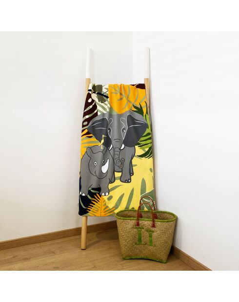 Serviette microfibre enfant Elephant Multicolore - 70x140 cm