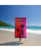 Asciugamano da spiaggia in spugna jacquard multicolore Calvi 90x170 cm
