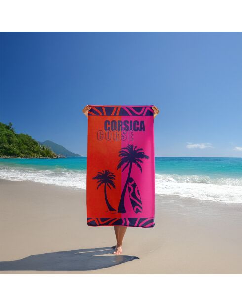 Asciugamano da spiaggia in spugna jacquard multicolore Calvi 90x170 cm