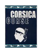 Strandlaken XL fluwelen badstof Jacquard Bastia blauw - 140x180 cm