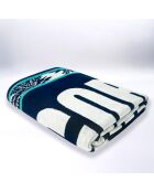 Strandlaken XL fluwelen badstof Jacquard Bastia blauw - 140x180 cm