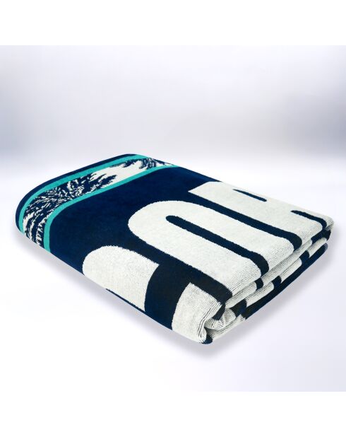 Strandlaken XL fluwelen badstof Jacquard Bastia blauw - 140x180 cm