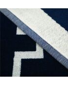 Strandlaken XL fluwelen badstof Jacquard Bastia blauw - 140x180 cm