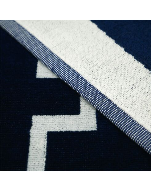 Strandlaken XL fluwelen badstof Jacquard Bastia blauw - 140x180 cm