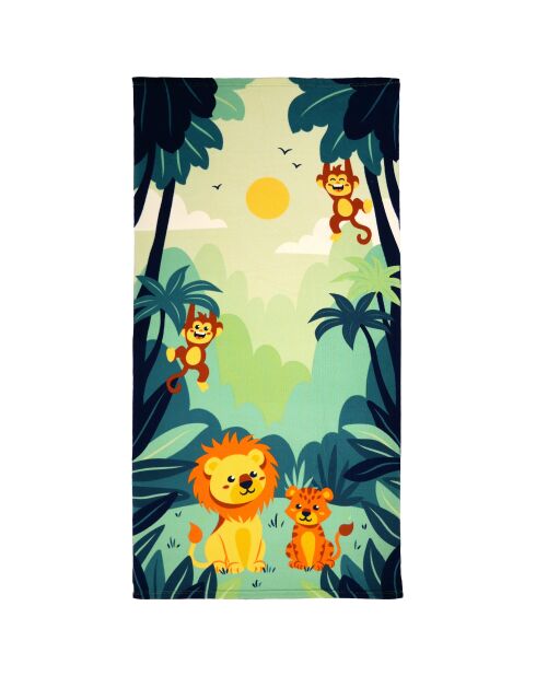 Serviette de plage enfant microfibre Junglia Multicolore - 70x140 cm