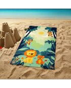 Serviette de plage enfant microfibre Junglia Multicolore - 70x140 cm