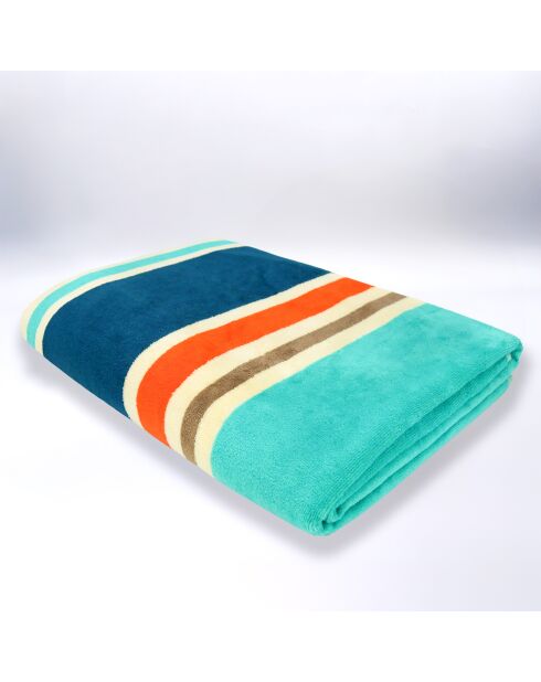 Strandlaken XL fluwelen badstof Jacquard Cabrera blauw - 140x180 cm