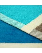 Strandlaken XL fluwelen badstof Jacquard Cabrera blauw - 140x180 cm