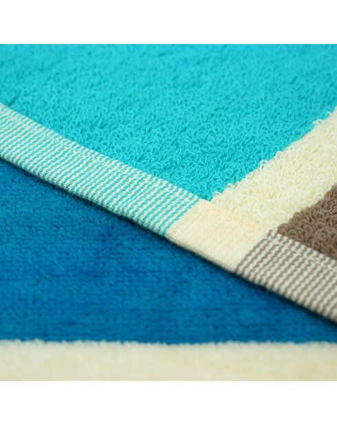 Strandlaken XL fluwelen badstof Jacquard Cabrera blauw - 140x180 cm