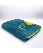 Asciugamano da spiaggia XL in spugna di velluto Jacquard Arche verde - 140x180 cm
