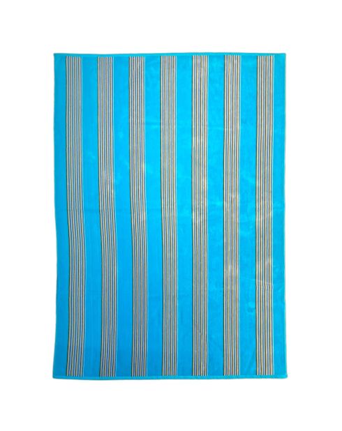 Milonga Turkoois jacquard fluwelen badstof XL strandlaken - 140x180 cm