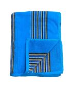 Milonga Turkoois jacquard fluwelen badstof XL strandlaken - 140x180 cm