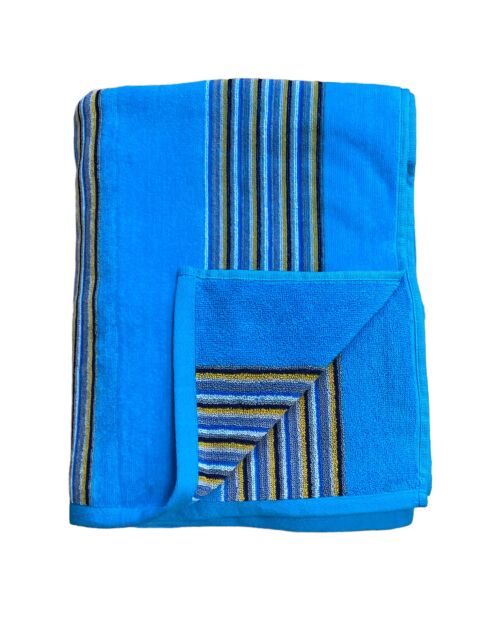 Milonga Turkoois jacquard fluwelen badstof XL strandlaken - 140x180 cm