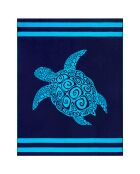 Toalla de playa de esponja de terciopelo Jacquard XL Paxos Blue - 140x180 cm