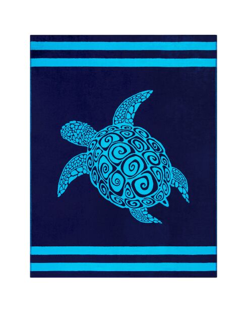 Toalla de playa de esponja de terciopelo Jacquard XL Paxos Blue - 140x180 cm