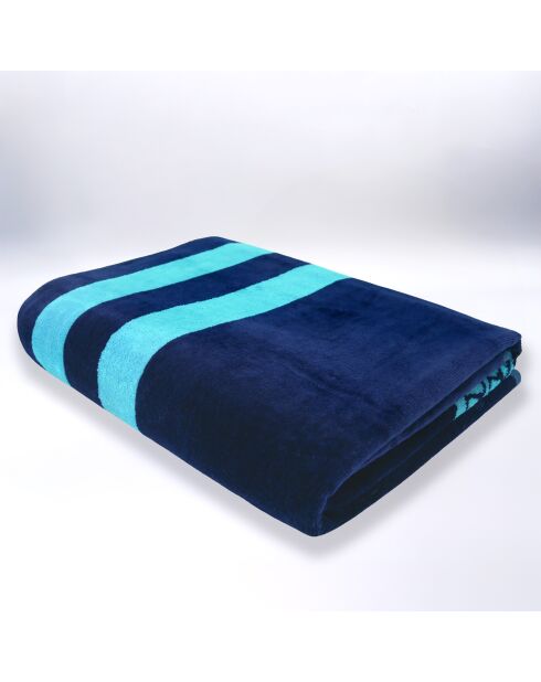 Toalla de playa de esponja de terciopelo Jacquard XL Paxos Blue - 140x180 cm