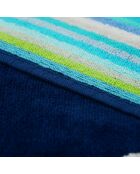 Navyblaues Jacquard-Calypso-Samt-Strandtuch aus Schwamm - 140x180 cm