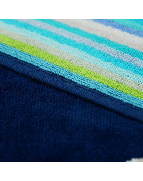 Navyblaues Jacquard-Calypso-Samt-Strandtuch aus Schwamm - 140x180 cm