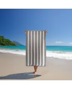 Serviette de plage éponge velours Jacquard Bahia Taupe Beige - 100x175 cm