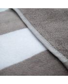 Serviette de plage éponge velours Jacquard Bahia Taupe Beige - 100x175 cm
