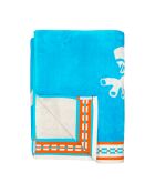 Ibo blauwe jacquard fluwelen badstof strandlaken - 100x175 cm