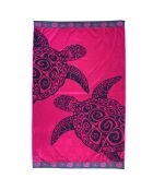Strandtuch aus Jacquard-Samt, Frottee, Schildkrötenrosa, 100 x 175 cm