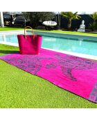 Strandtuch aus Jacquard-Samt, Frottee, Schildkrötenrosa, 100 x 175 cm