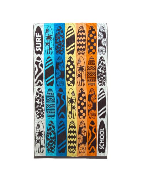 Veelkleurig strandlaken van Aragon jacquard velours badstof - 90x170 cm