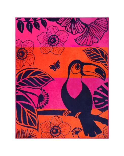 Tropical Forest Rose Tropical Jacquard Velvet Terry XL strandlaken - 140x180 cm