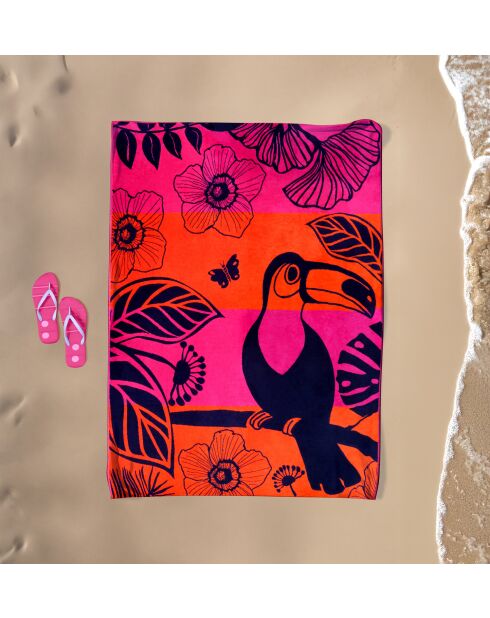 Tropical Forest Rose Tropical Jacquard Velvet Terry XL strandlaken - 140x180 cm