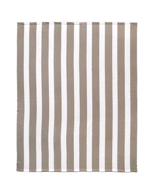 Serviette de plage XL microfibre Rayada Taupe - 140x170 cm