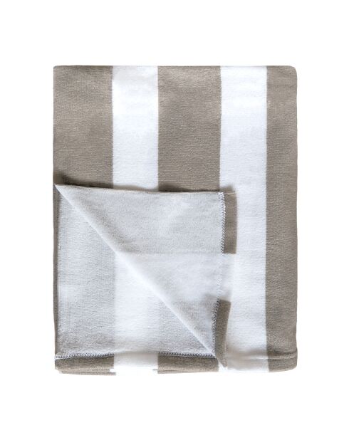 Serviette de plage XL microfibre Rayada Taupe - 140x170 cm