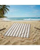 Serviette de plage XL microfibre Rayada Taupe - 140x170 cm