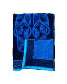 Soto blauwe jacquard fluwelen badstof strandhanddoek - 100x175 cm