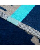 XL fluwelen strandlaken met spons Jacquard Cap Corse blauw - 140x180 cm