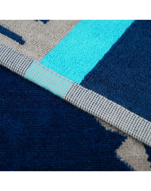 XL fluwelen strandlaken met spons Jacquard Cap Corse blauw - 140x180 cm