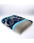 XL fluwelen strandlaken met spons Jacquard Cap Corse blauw - 140x180 cm