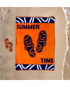 Zamani Orange Zamani Badetuch, Jacquard Velvet Terry, Größe XL, 140 x 180 cm