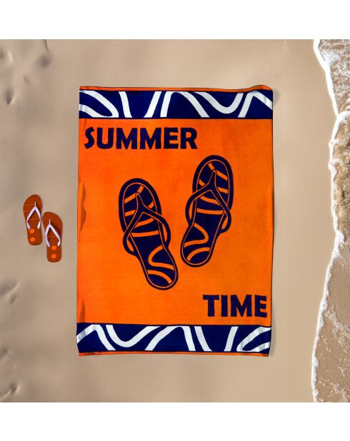 Zamani oranje Zamani Jacquard Velvet Terry XL strandlaken - 140x180 cm