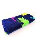 Dino Mehrfarbiges Strandtuch für Kinder, Mikrofaser, 70 x 140 cm