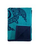 Blauwe Osa jacquard fluwelen badstof strandhanddoek - 90x170 cm